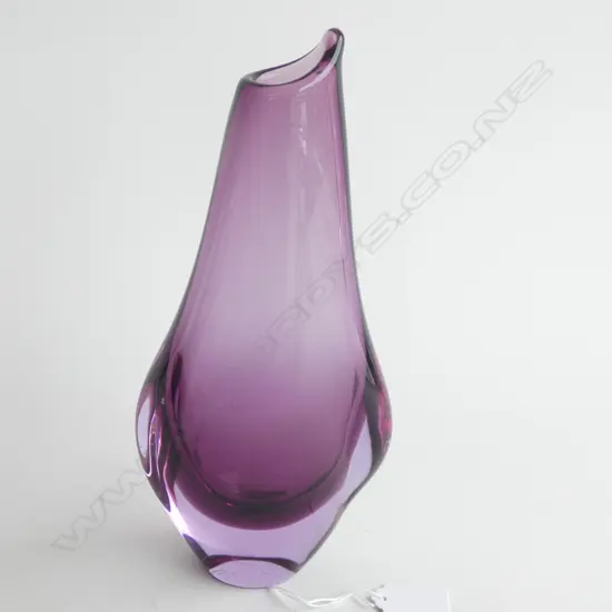 A purple art glass vase